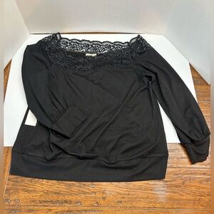 She & Sho Clothing Co black off the shoulder lacy top 3/4 sleeves NWT XL